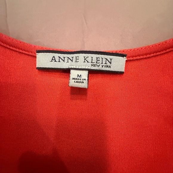 Anne Klein Orange/Red Silk Blend Sleeveless Tank Top Size Medium MSRP $98 - Picture 4 of 8
